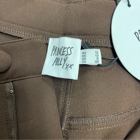 Princess Polly Pants Women's Size 8 US Brown Lulu Straight Leg High Waisted NWT - Picture 10 of 15